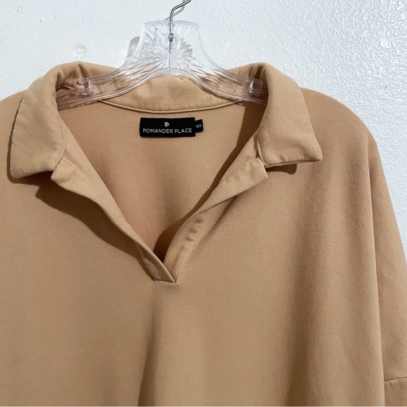 Tuckernuck‎ Pomander Place Easy Polo Swing Sweatshirt in Camel - Picture 4 of 8